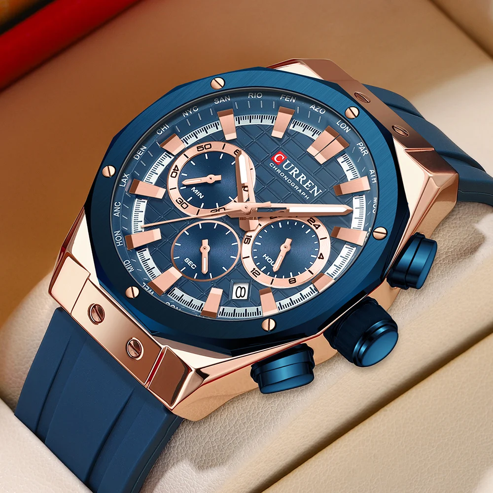 Luxury Watch Maker - CURREN jam tangan kronograf pria, arloji