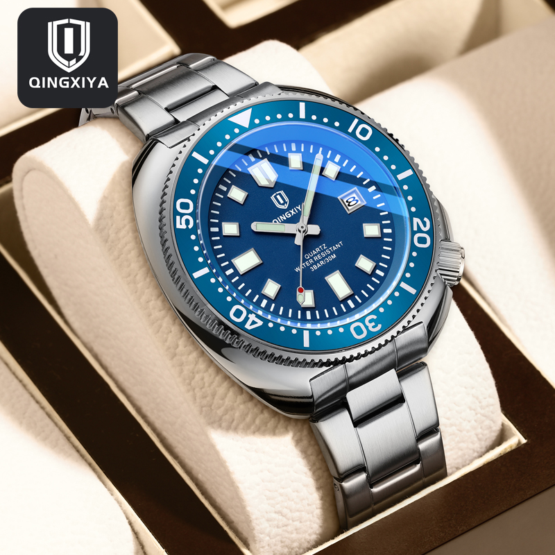 Luxury Watch Maker - QINGXIYA Jam Tangan Kuarsa Biru Klasik