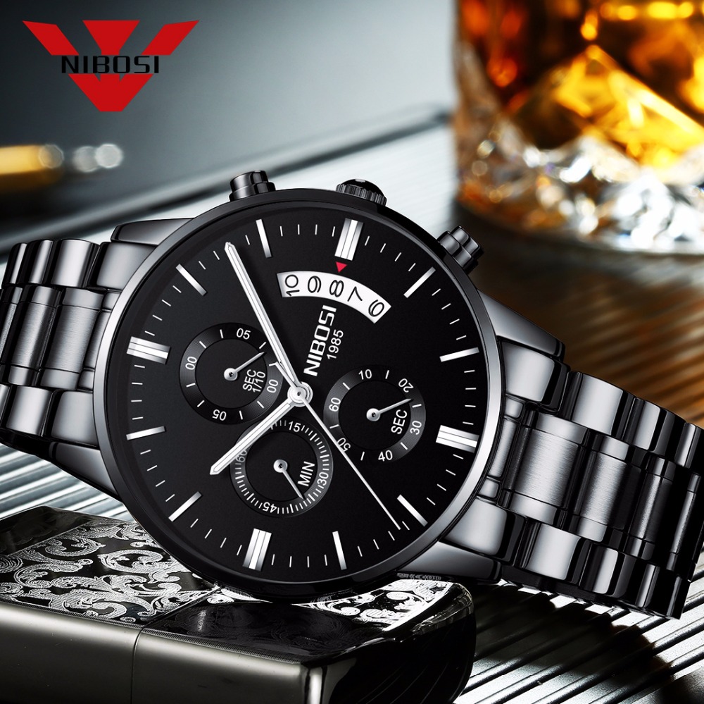 NIBOSI Jam Tangan Kuarsa Baja  - Luxury Watch Top 10 ulasan dan harga