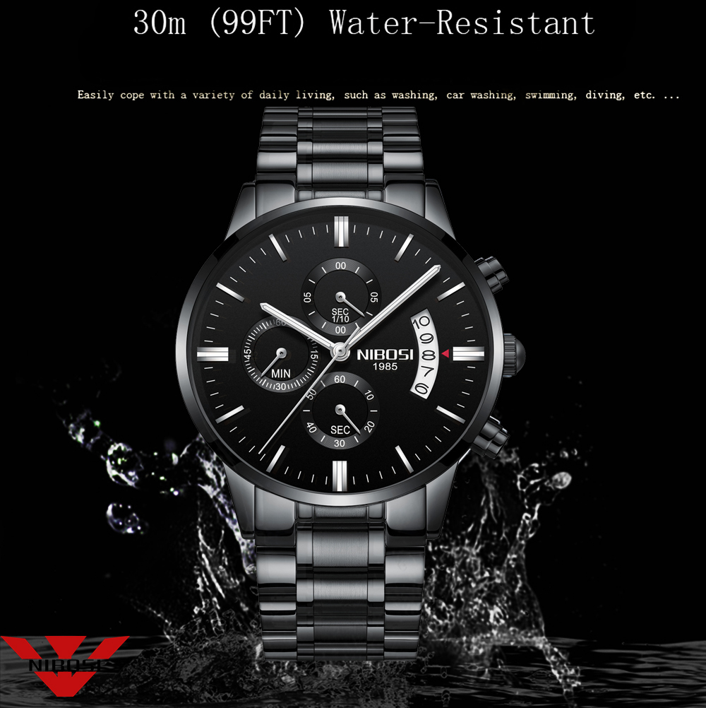NIBOSI Jam Tangan Kuarsa Baja  - Luxury Watch Top 10 ulasan dan harga