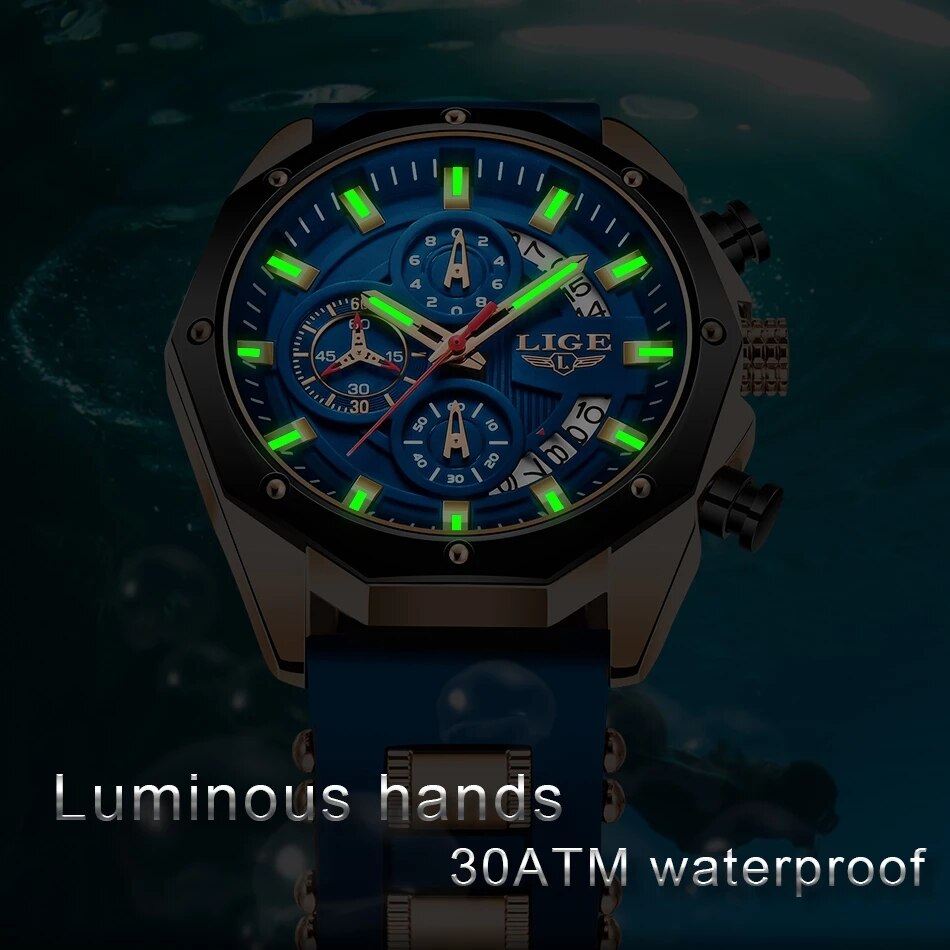 LIGE jam tangan kronograf pria - Luxury Watch Investment ulasan dan harga