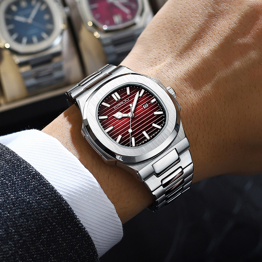 CRRJU Jam Tangan Pria Bermerek - Luxury Watch Top 10 ulasan dan harga