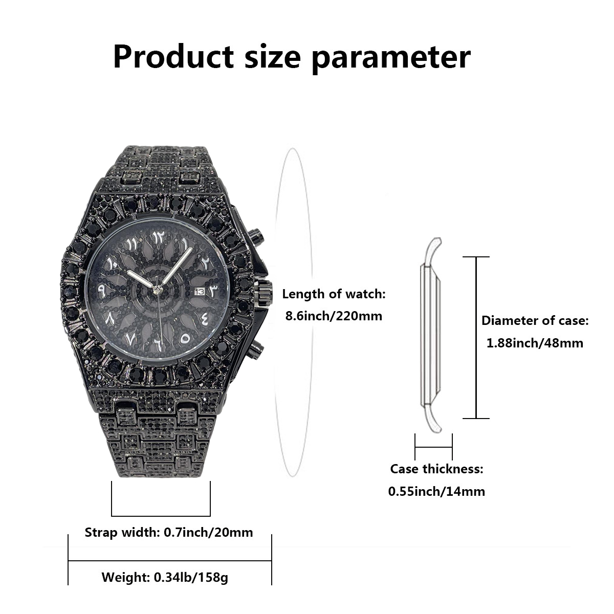 Jam Tangan UNIGUET Cool Black  - Luxury Watch Iceberg ulasan dan harga